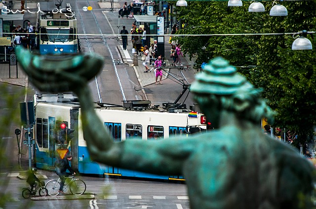 400 Tram Sweden Götaplatsen, Gothenburg, Sweden ASEA M31