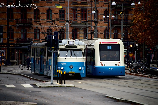 400 Tram Sweden M29(L) & M32(R), Gothenburg, Sweden Esperantoplatsen