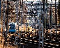 Angered tram track, Sweden Sirio M32 : Tram Sweden Gbg