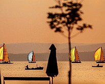 Hungary, Lake Balaton : Ferry Sailboat