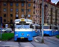 Hägglunds M29(L) & M28(R), Sweden Linnéstaden، Gothenburg : Tram Sweden Gbg