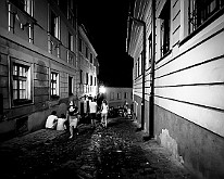 Midnight, Bratislava, Slovakia Nightlife in downtown