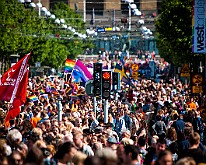 Downtown Gothenburg, Sweden West Pride festival, Avenyn